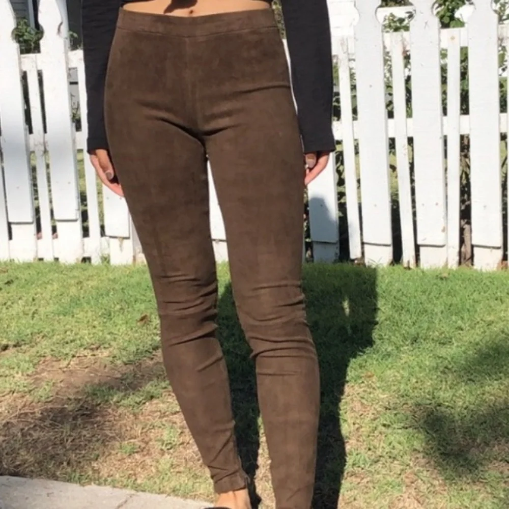 Vince 100% Lambskin Zip Leggings - Picture 2 of 8